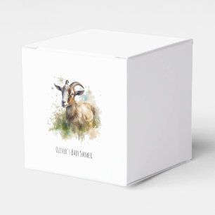 Rustic Watercolor Farmhouse Goat Baby Shower Favor Boxes