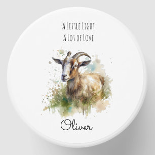 Rustic Watercolor Farmhouse Goat Baby Shower Mini Candle Favors