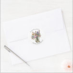 Rustic Watercolor Floral 70th Birthday  Classic Round Sticker<br><div class="desc">Rustic elegant watercolor florals in a vase,  surprise 70th birthday party stickers,  accompanied by a classic engraved style open face typography on a white background. Rustic earthy birthday party style. Customize for any age.</div>