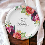 Rustic Watercolor Floral 70th Birthday Party Paper Plates<br><div class="desc">With beautiful rustic boho style, this 70th birthday party plate has a rich color palette in terracotta, deep peach, burgundy red, purple, teal and yellow. The lovely watercolor floral elements have a nature-inspired organic appeal and make the design pop with style. Elegant calligraphy script spells out the word "Birthday" with...</div>