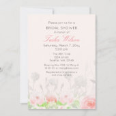 Rustic Watercolor Floral Blush Bridal Shower Invitation (Front)