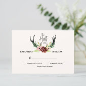 Rustic Watercolor Floral Boho Hunt is Over RSVP Invitation (Standing Front)