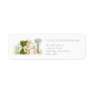 Rustic Watercolor Floral Books Label