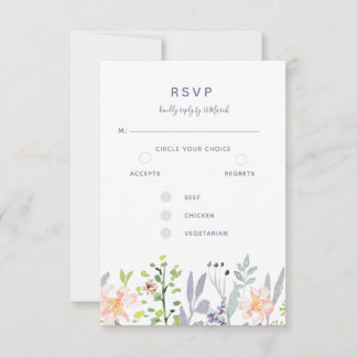 Rustic watercolor floral botanic RSVP card