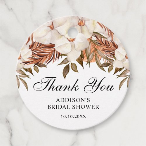 Rustic Watercolor Floral Bridal Shower Thank You Favor Tags