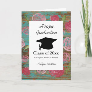 Rustic Watercolor Floral Class of 2025 Graduation Card