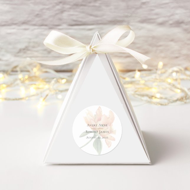 Rustic Watercolor Floral Classic Round Sticker (Creator Uploaded)