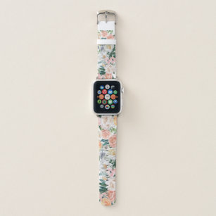 Rustic watercolor floral design Apple watch bands