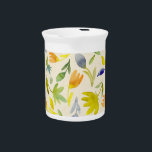Rustic Watercolor Floral Garden Botanical Beverage Pitcher<br><div class="desc">Rustic Watercolor Floral Garden Botanical Pitcher</div>