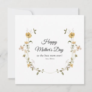 Rustic watercolor floral happy mother's day card