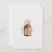 Rustic Watercolor Floral Lantern Wedding Invitation (Back)