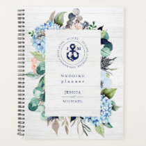 Rustic Watercolor Floral Nautical Anchor Wedding Planner