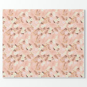 Rustic Watercolor Floral Pattern in Blush  Wrapping Paper (Flat)