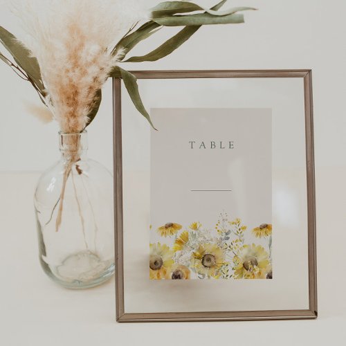 Rustic Watercolor Floral Wedding Table Cards