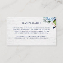 Rustic Watercolor Floral Wedding Transportation Enclosure Card