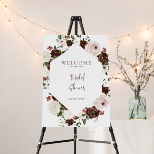 Rustic Watercolor Floral Welcome Bridal Shower Foam Board