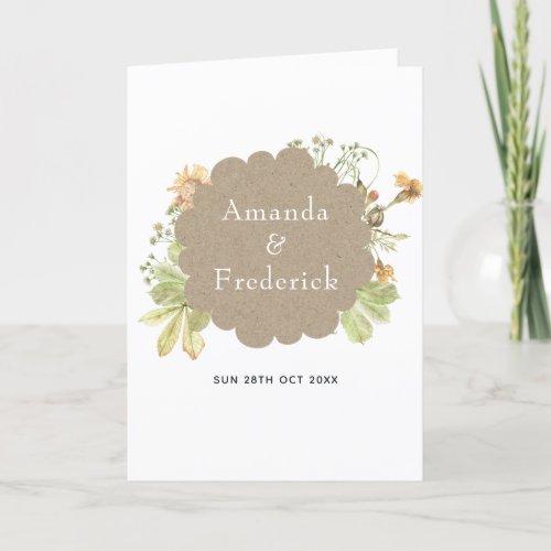 Rustic Watercolor Forest Wedding Program