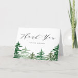 Rustic Watercolor Forest Woodland Wedding Thank You Card<br><div class="desc">Woodland theme thank you card. It features rustic watercolor trees and modern calligraphy. Personalize by adding names and message. This forest thank you card is perfect for outdoor weddings,  showers and so much more.</div>