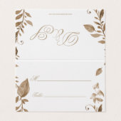 Rustic Watercolor Gold Burgundy Floral Wedding Business Card (Outside Unfolded)