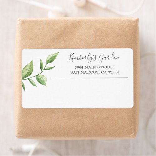 Rustic Watercolor Greenery Business Shipping Label