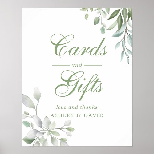 Wedding Signs And Banners 16 Rustic Watercolor Greenery Floral Cards &Amp;Amp; Gifts Poster
