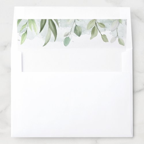 Rustic Watercolor Greenery Floral Wedding Envelope Liner