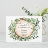 Rustic Watercolor Greenery Forest Boy Baby Shower Invitation (Standing Front)