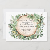 Rustic Watercolor Greenery Forest Boy Baby Shower Invitation (Front)