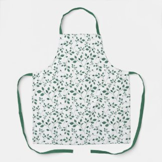 Rustic  Watercolor Greenery Pattern Apron
