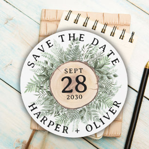 Rustic Watercolor Greenery Save The Date Wedding Invitation