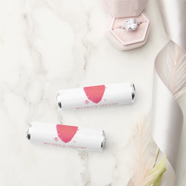 Rustic Watercolor Heart Wedding Breath Savers® Mints (Wedding)