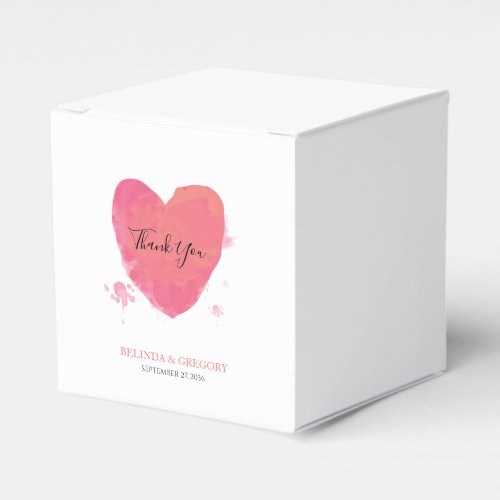 Rustic Watercolor Heart Wedding Favor Boxes
