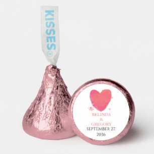 Rustic Watercolor Heart Wedding Hershey®'s Kisses®