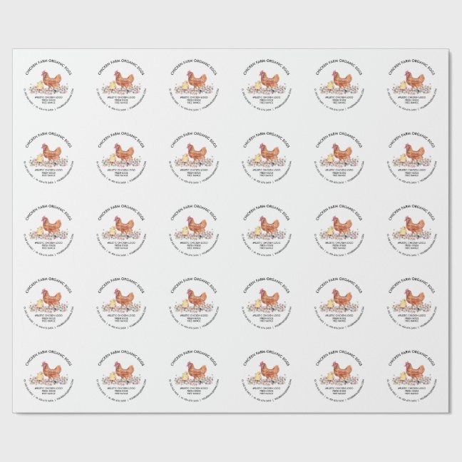 Rustic Watercolor Hen | Farmhouse Fresh Eggs Wrapping Paper