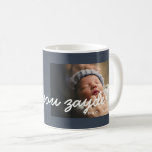 Rustic Watercolor I Love Zayde Mug - Navy<br><div class="desc">Give a gift that will melt grandpa's heart. This customizable photo mug features the phrase,  "I love you zayde!". All text fully customizable. Perfect as a gift for the Holidays,  Hanukkah,  a birthday or Father's Day. Look for coordinating products from Parcel Studios.</div>