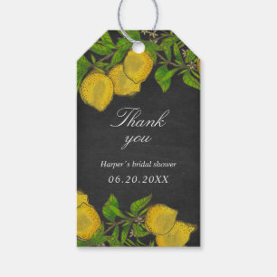 Rustic watercolor lemons chalkboard thank you gift tags