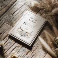 Rustic watercolor longhorn skull wedding