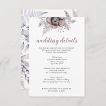 Rustic Watercolor Mauve Floral Botanical Wedding Enclosure Card