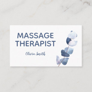 Rustic Watercolor Modern Greenery Floral Massage   Business Card