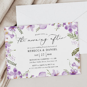 Rustic Watercolor Morning After Wedding Brunch Invitation