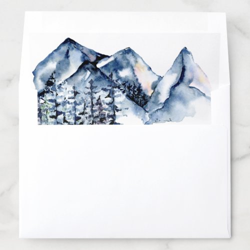 Rustic Watercolor Mountain Forest Envelope Liner 