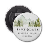 Rustic Watercolor Mountains Lake Save The Date     Bottle Opener at Zazzle