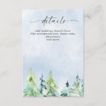 Rustic Watercolor Mountains Pine Winter Wedding   Enclosure Card