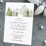 Rustic Watercolor Mountains Pine Winter Wedding   Invitation at Zazzle