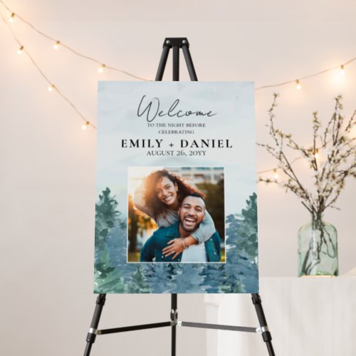 Rustic Watercolor Mountains Rehearsal Dinner Foam Board