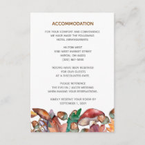 Rustic Watercolor Mushrooms Fall Wedding Enclosure Card