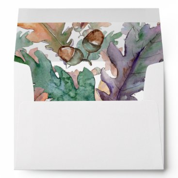 Rustic Watercolor Mushrooms Fall Wedding Envelope