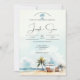 Rustic Watercolor Ocean Beach & Palm Tree Wedding Invitation | Zazzle