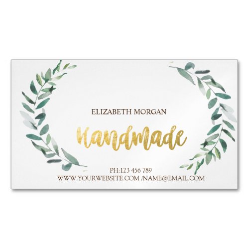 Rustic Watercolor Olive BranchHandmade Business Card Magnet