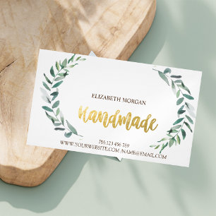 Rustic, Watercolor Olive Branch,Handmade Business Card Magnet